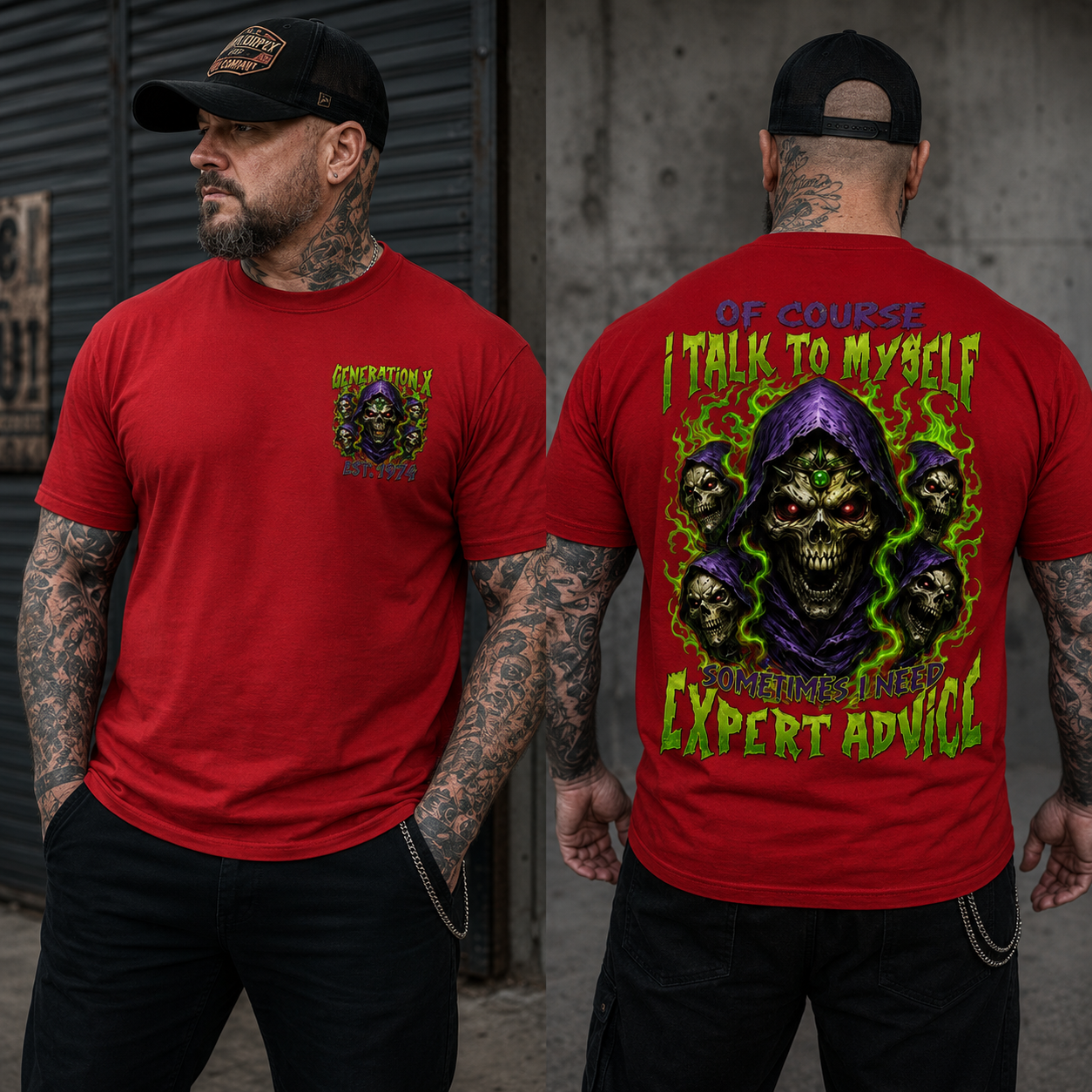 Generation X Expert Advice Skull T-Shirt Custom Year T-shirt