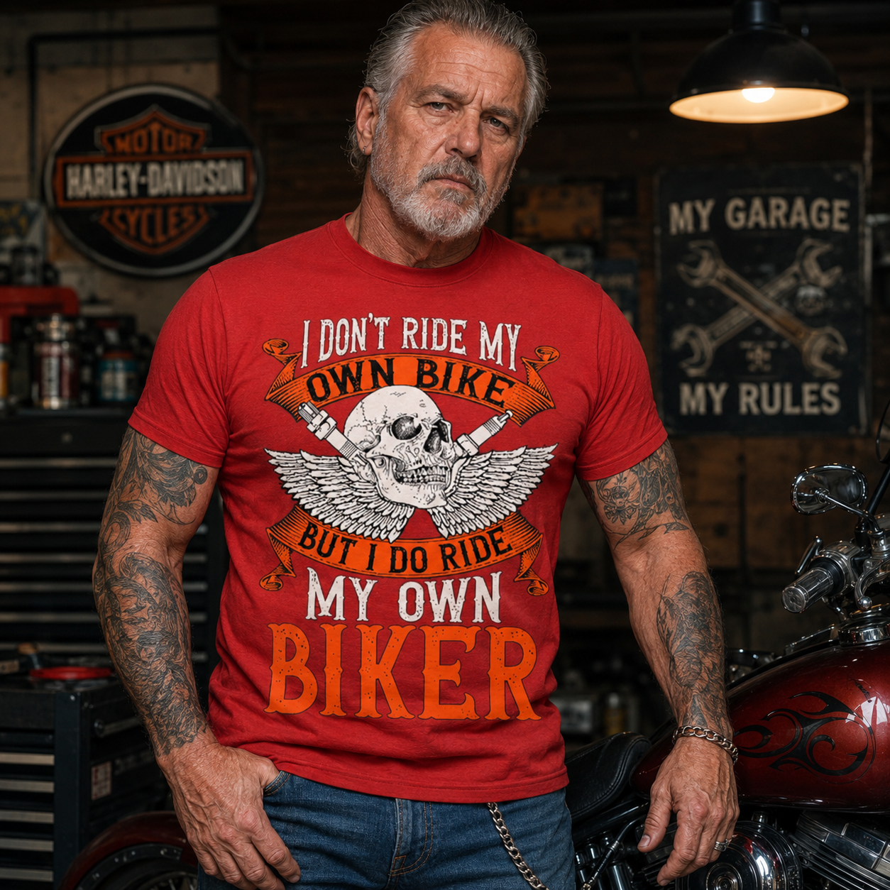 Biker I Dont Ride My Own Bike But I Do Ride My Own Biker Biker Racing T Shirt