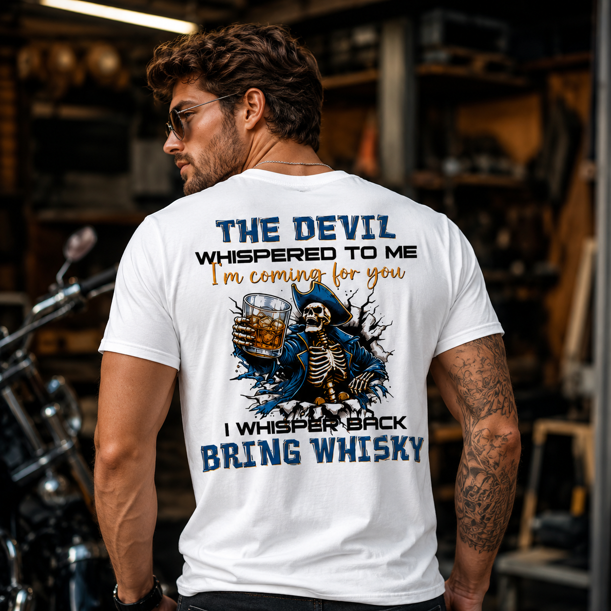 The Devil Whispered To Me I Whisper Back Bring Beer Gen X//Boomer Custom Birth Year T-shirt
