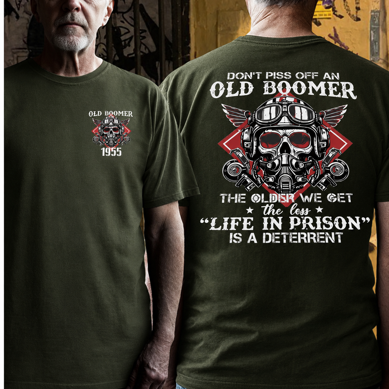 "Old Boomer" Custom Birth Year Tee - The Ultimate Statement of Badassery