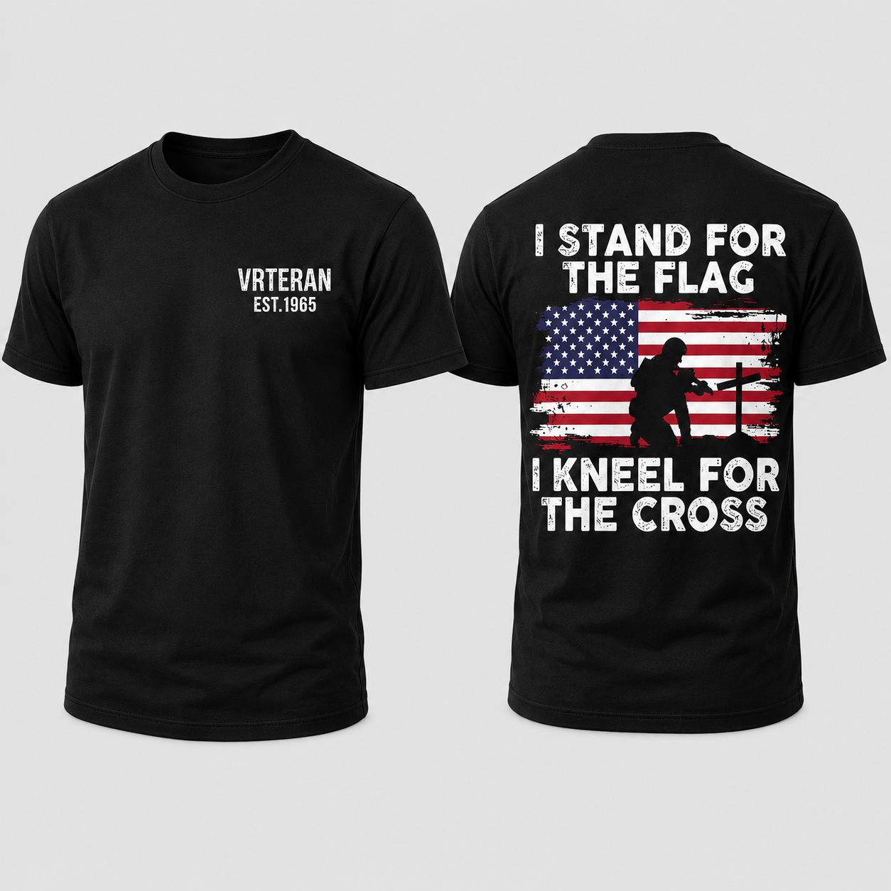 I Stand For The Flag I Kneel For The Cross American Flag Patriotic Graphic T Shirt