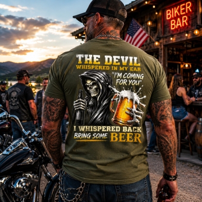 The Devil WhisperedTM Boomer/Gen X Beer T-Shirt | Custom EST Year Grim Reaper Tee