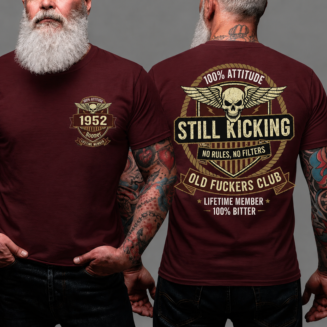 Old Guys Club Lifetime Member Still Kicking For Boomer/Gen X/Gen Y T-shirt