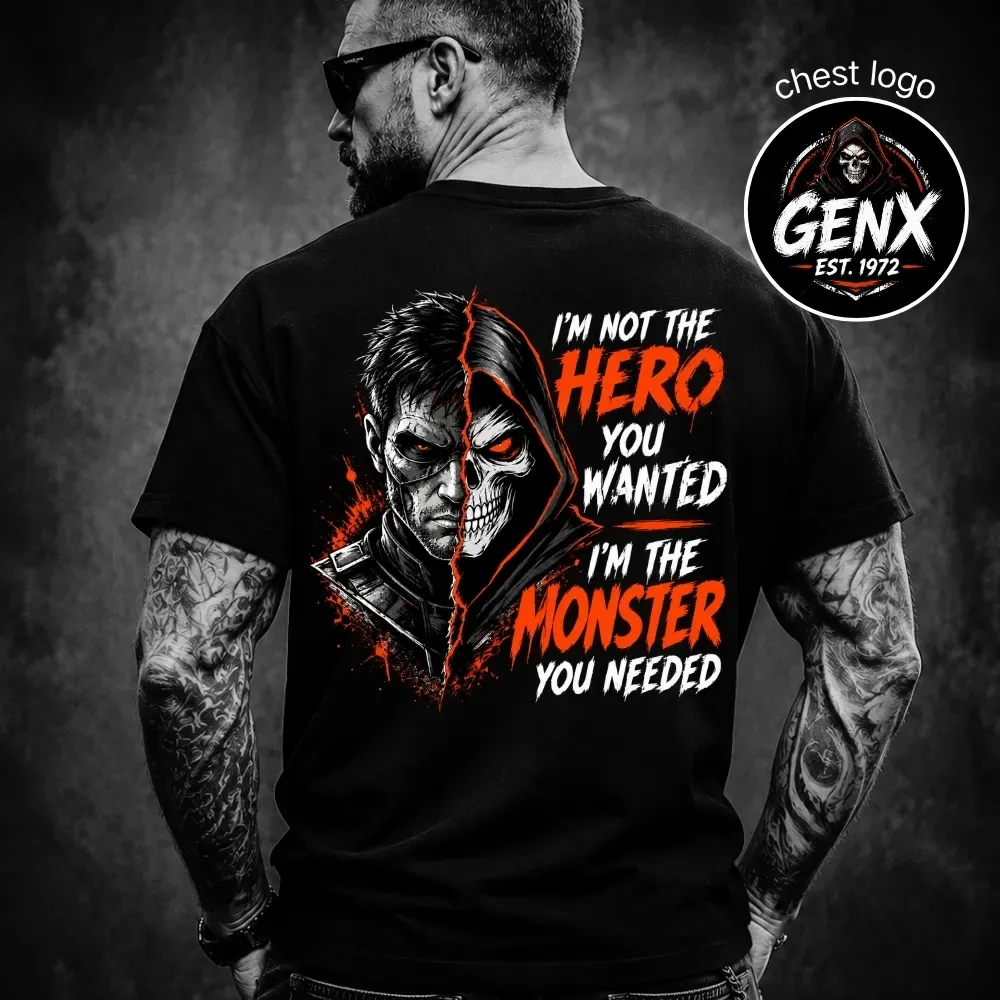 Personalized Boomer/GenX T-Shirt - Custom Year Back & Front Print - "I'm The Monster You Needed" Tee