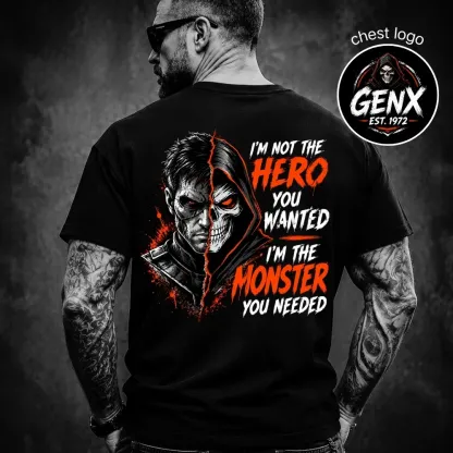 Personalized Boomer/GenX T-Shirt - Custom Year Back & Front Print - "I'm The Monster You Needed" Tee