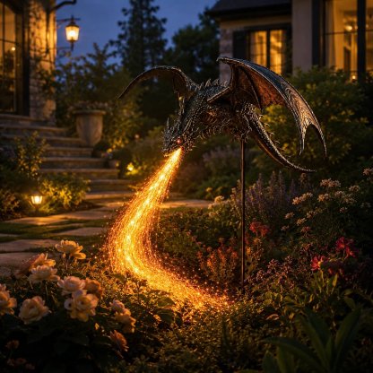 🔥🐲 Solar Dragon Fire Garden Light