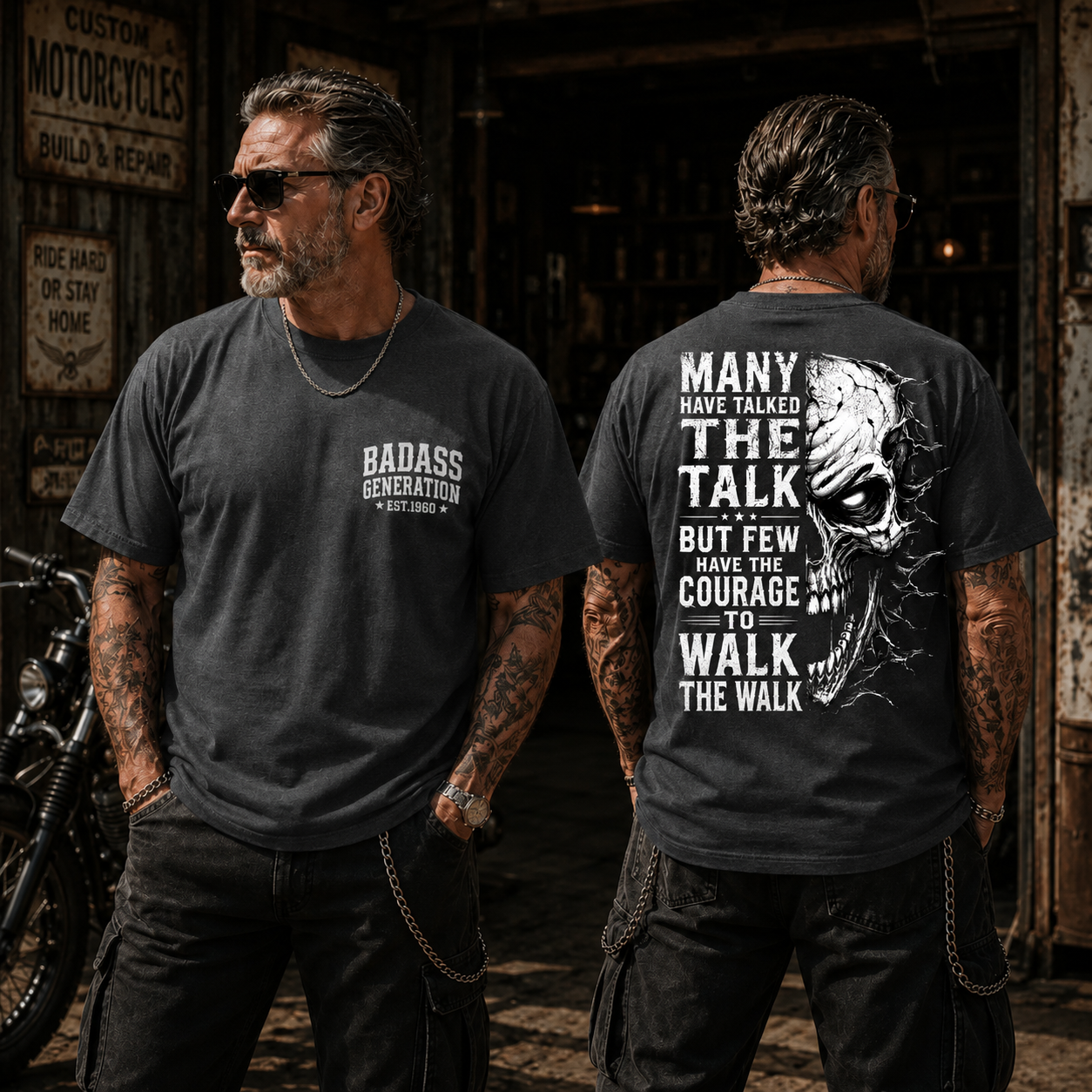 Badass Generation Custom Year T-Shirt – Walk The Walk Skull Graphic Tee
