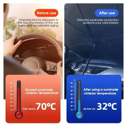 🔥Car Windshield Sun Shade Umbrella – Foldable UV Protection Heat Blocker
