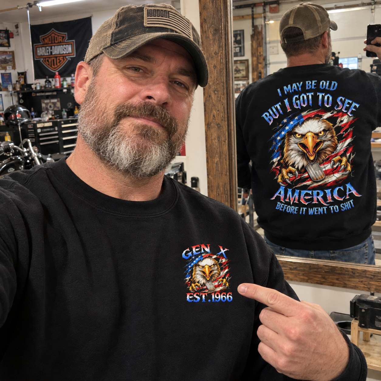 I May Be Old But I Got To See The Usa Before It Went To Shit, Custom Year Gen X, Boomer Crewneck Sweatshirt
