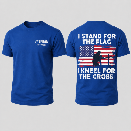 I Stand For The Flag I Kneel For The Cross American Flag Patriotic Graphic T Shirt