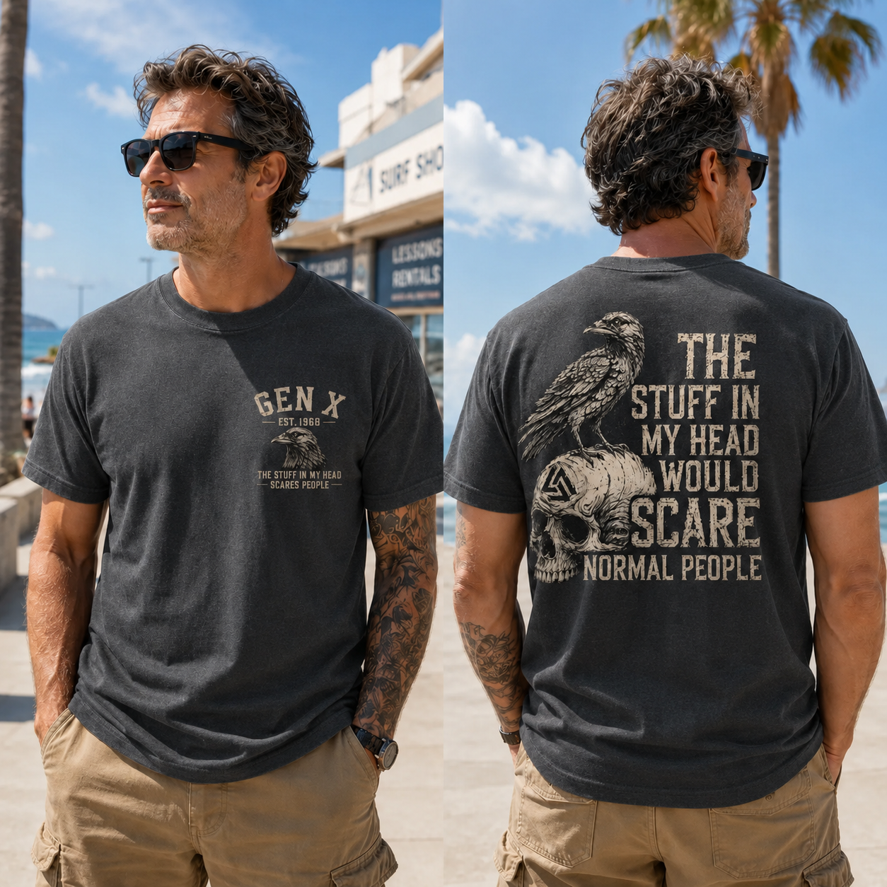 The Stuff In My Head Would Scare Normal People Gen X Custom Year T-Shirt