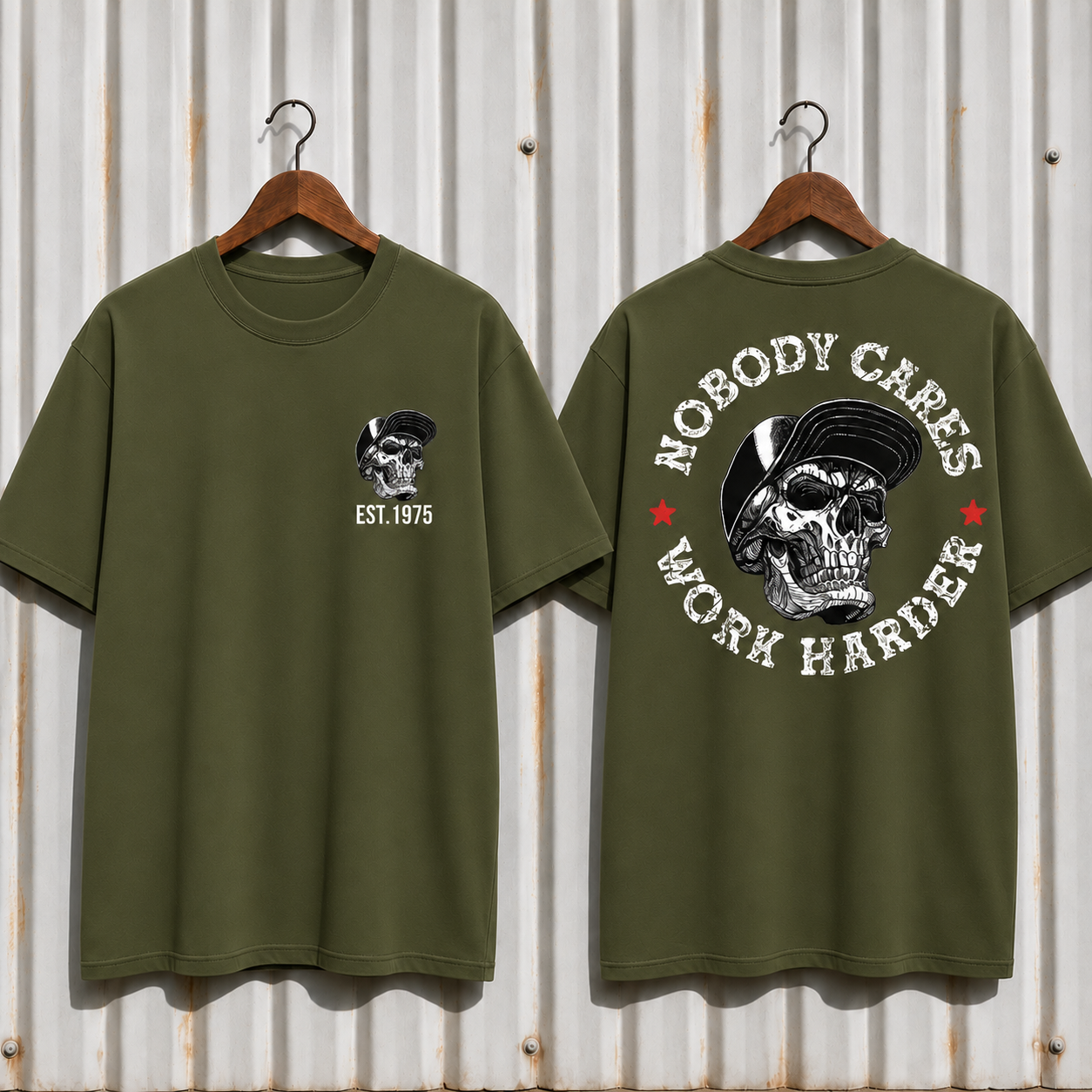 Nobody Cares Work Harder" Hardcore Graphic Apparel | Customizable Year Hoodie & Tee