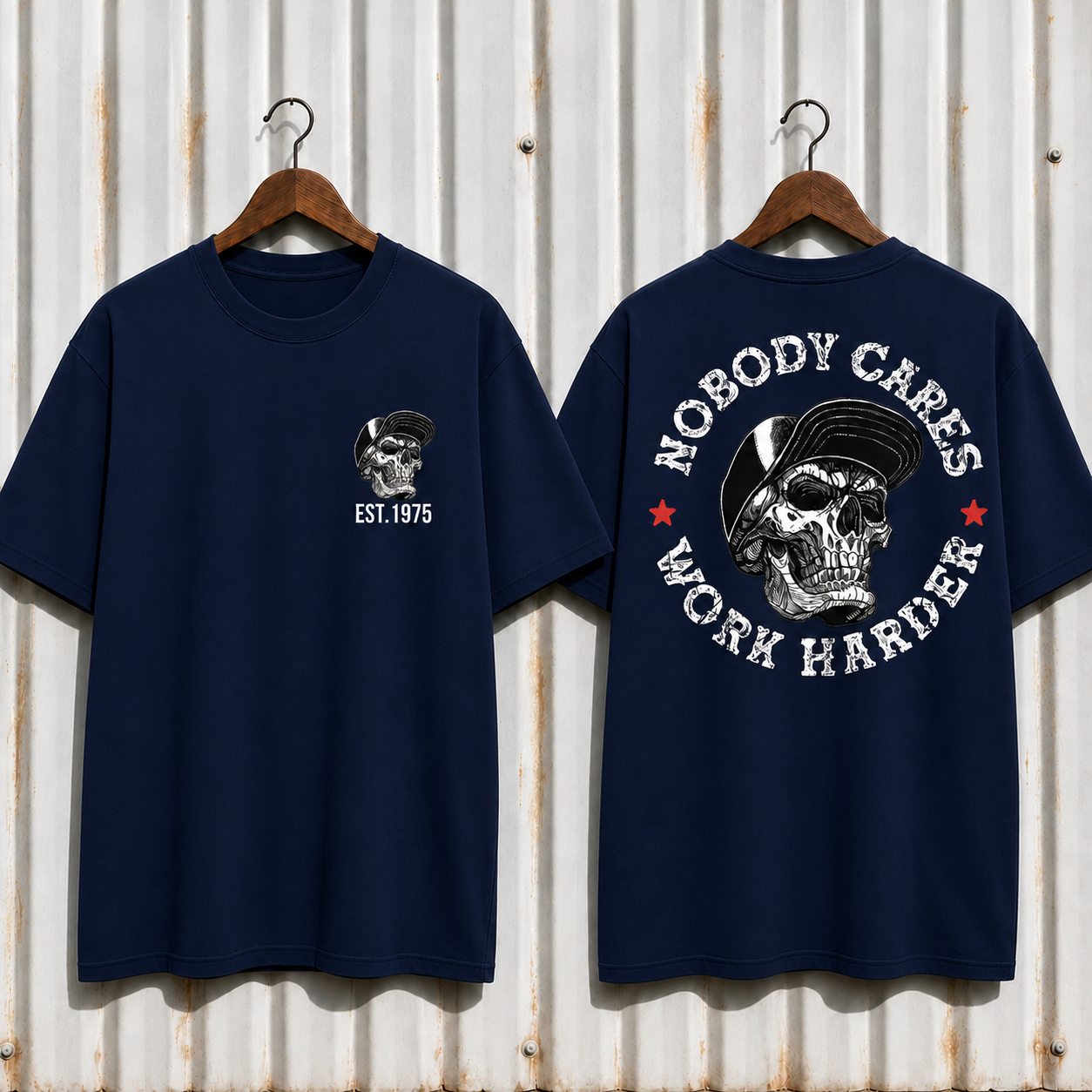 Nobody Cares Work Harder" Hardcore Graphic Apparel | Customizable Year Hoodie & Tee