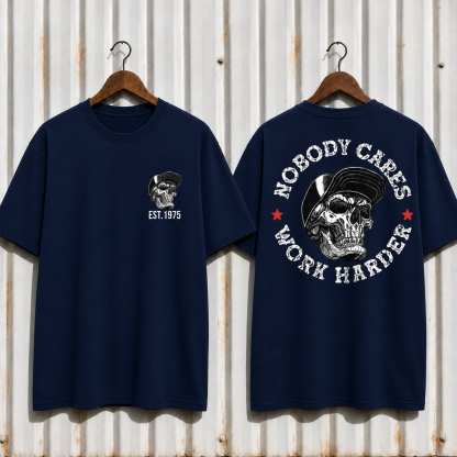 Nobody Cares Work Harder" Hardcore Graphic Apparel | Customizable Year Hoodie & Tee