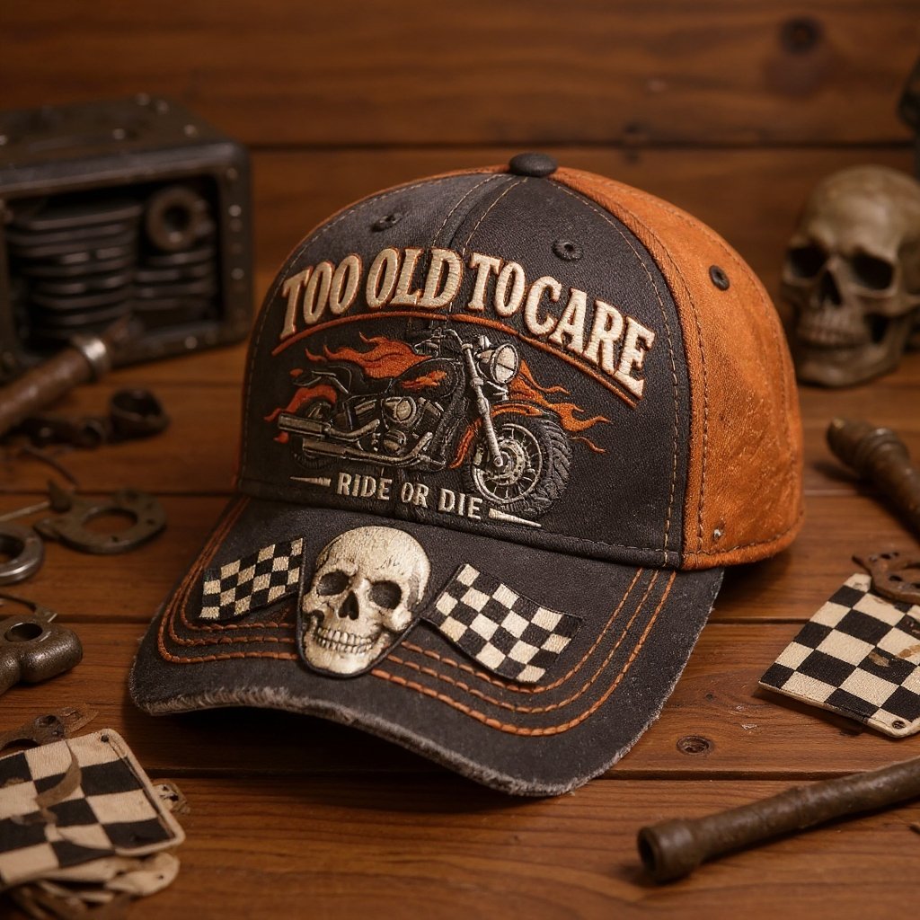 TOO OLD TO CARE · RIDE OR DIE CAP