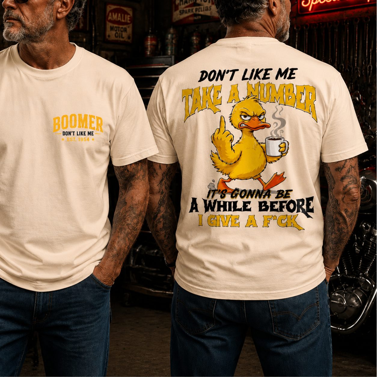 Boomer Don't Like Me Take A Number Personalized EST. Year Funny Graphic T-Shirt