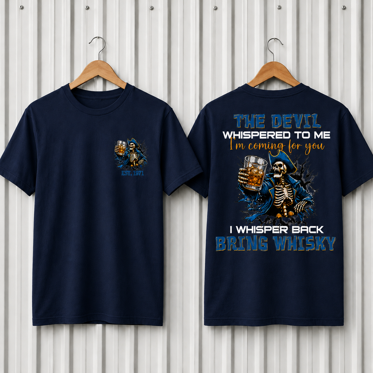 The Devil Whispered To Me I Whisper Back Bring Beer Gen X//Boomer Custom Birth Year T-shirt
