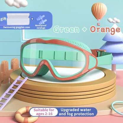 🏊‍♂️ ✨HD Children's Large Frame Waterproof and Anti-fog Swimming Goggles