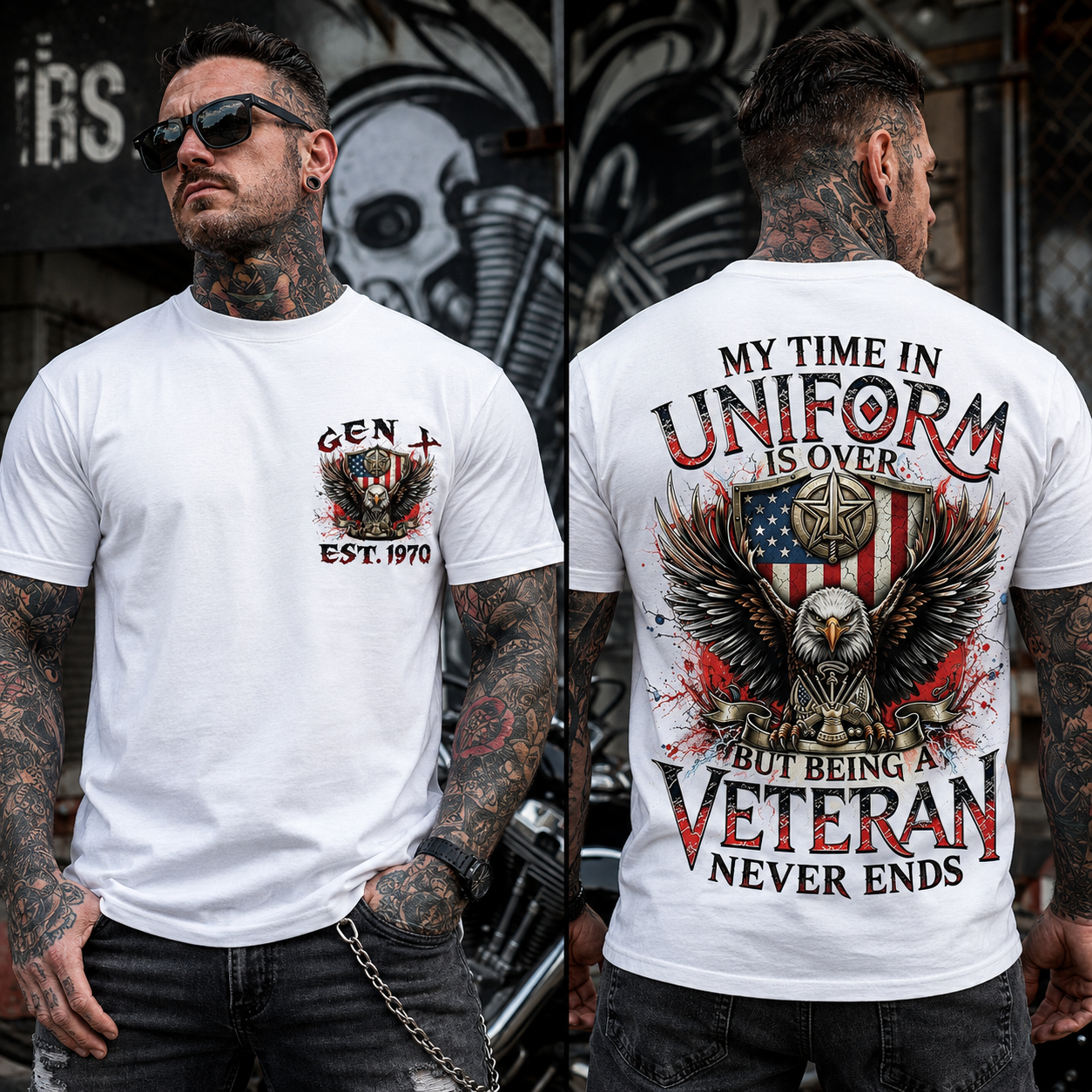 My Time In Uniform Is Over But Being A Veteran Never Ends Custom Year T-shirt