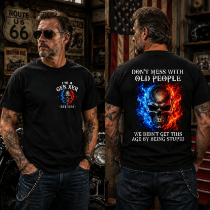 DON'T MESS WITH OLD PEOPLETM Custom Year Shirt | Choose Boomer or Gen Jones Logo