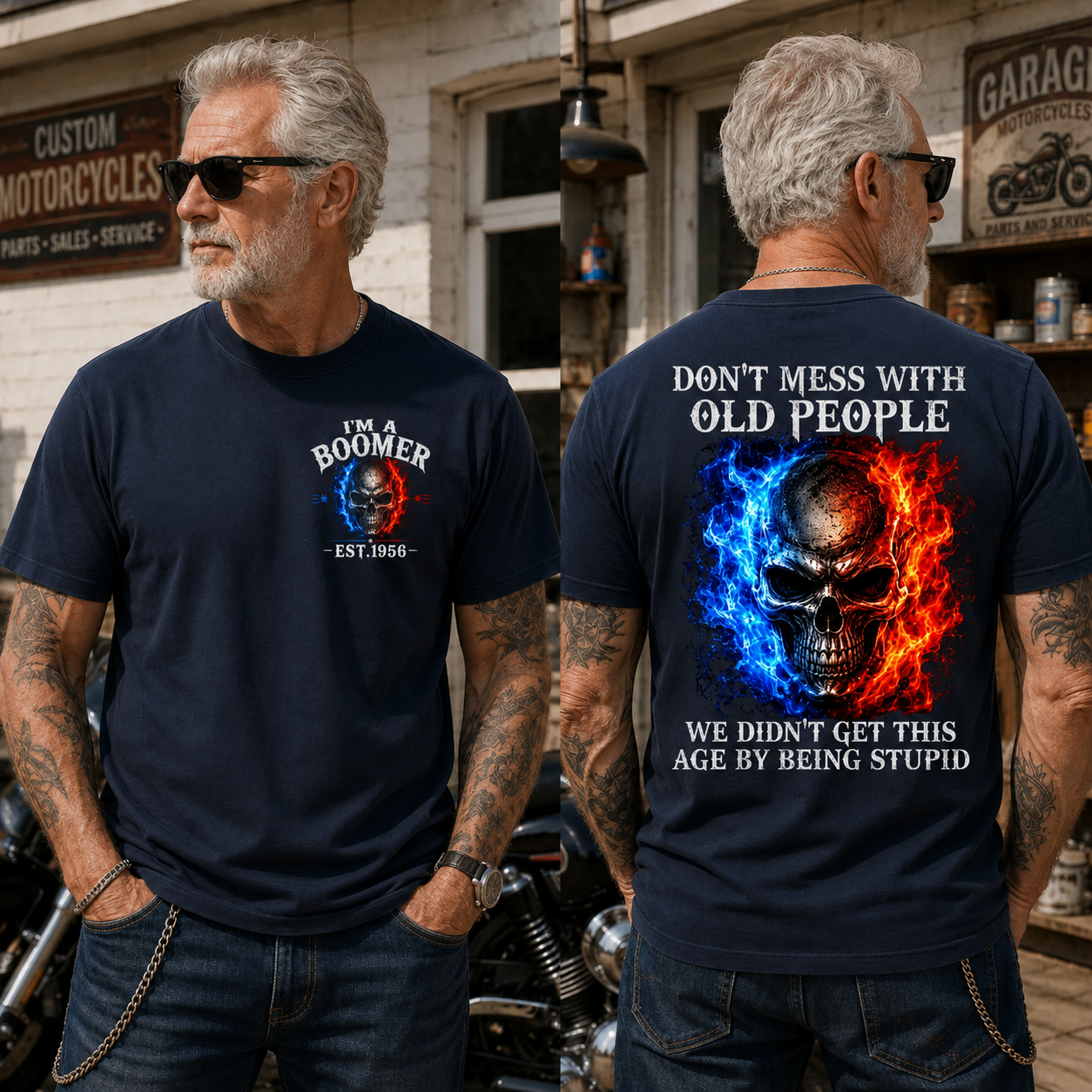 DON'T MESS WITH OLD PEOPLETM Custom Year Shirt | Choose Boomer or Gen Jones Logo
