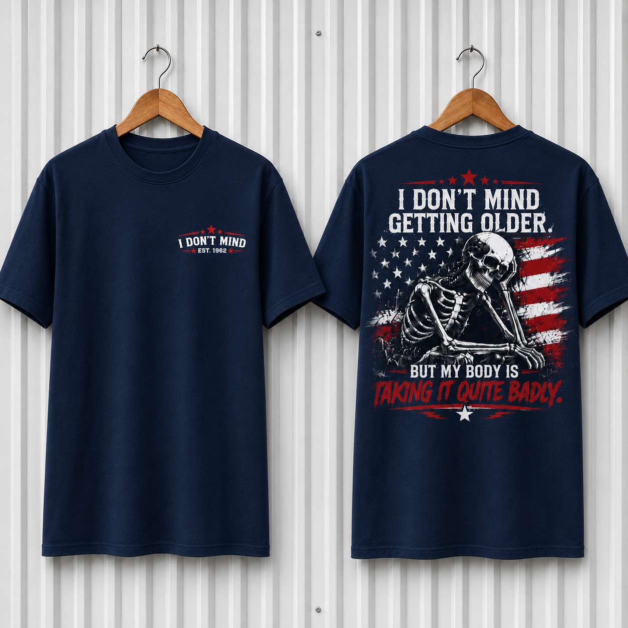 I Don't Mind Getting Older Custom Year Skull T-Shirt