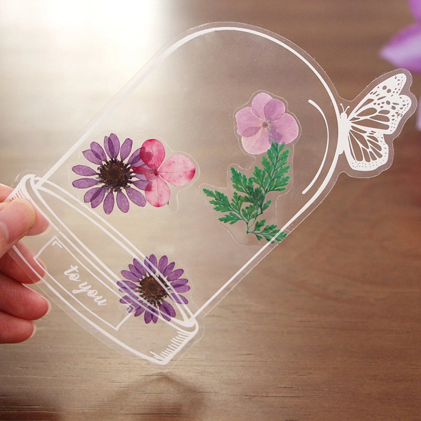 40pcs Transparent Dried Flower Bookmarks-DIY Gifts Bookmarks