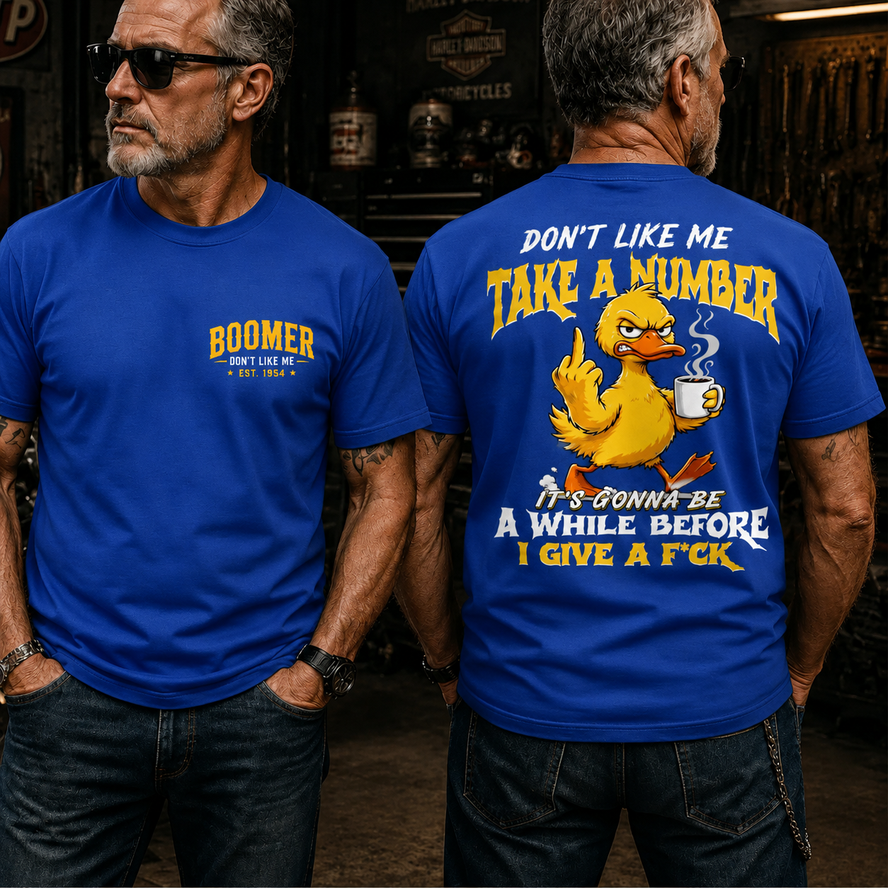 Boomer Don't Like Me Take A Number Personalized EST. Year Funny Graphic T-Shirt