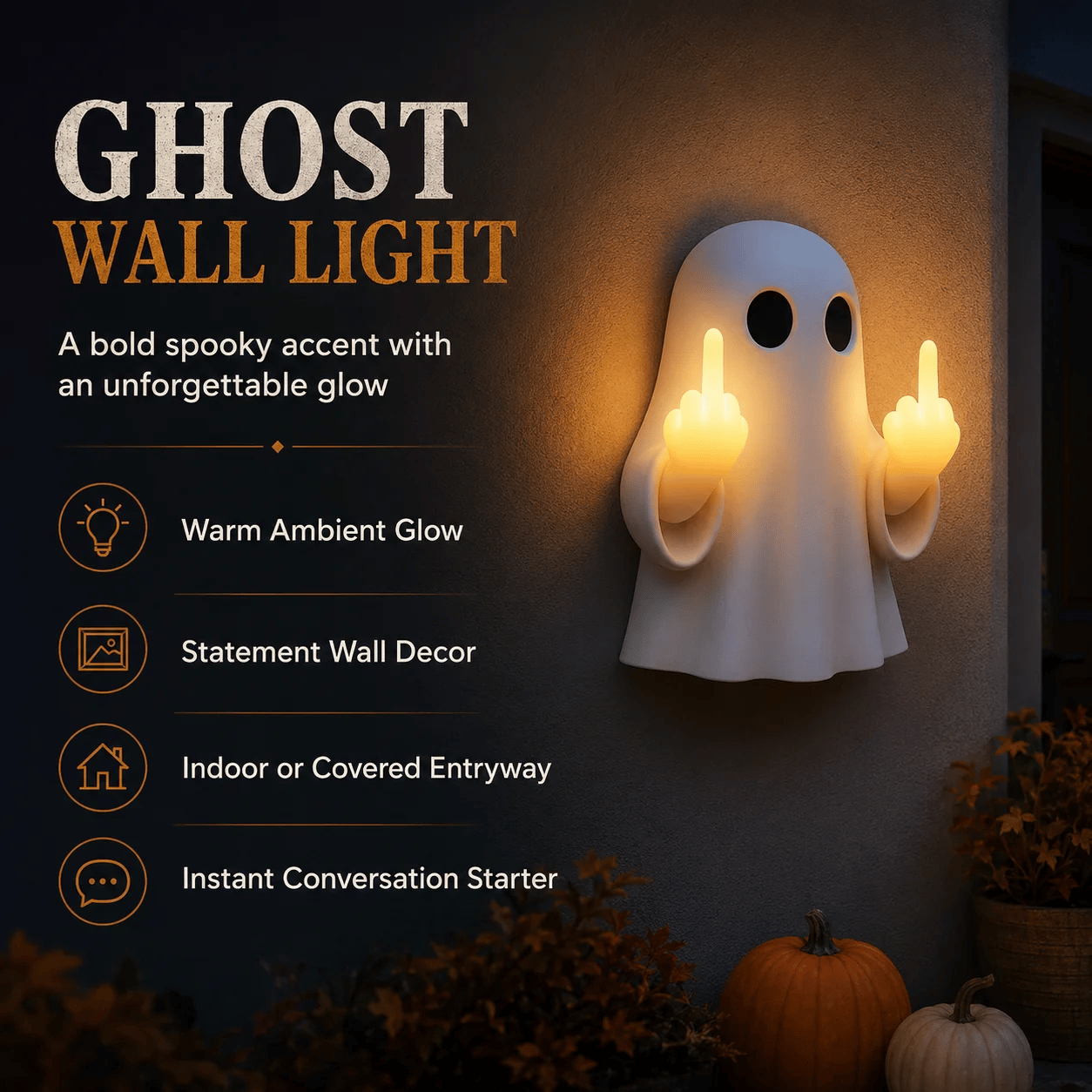 👻 Ghost Middle Finger Glow Night Light🖕