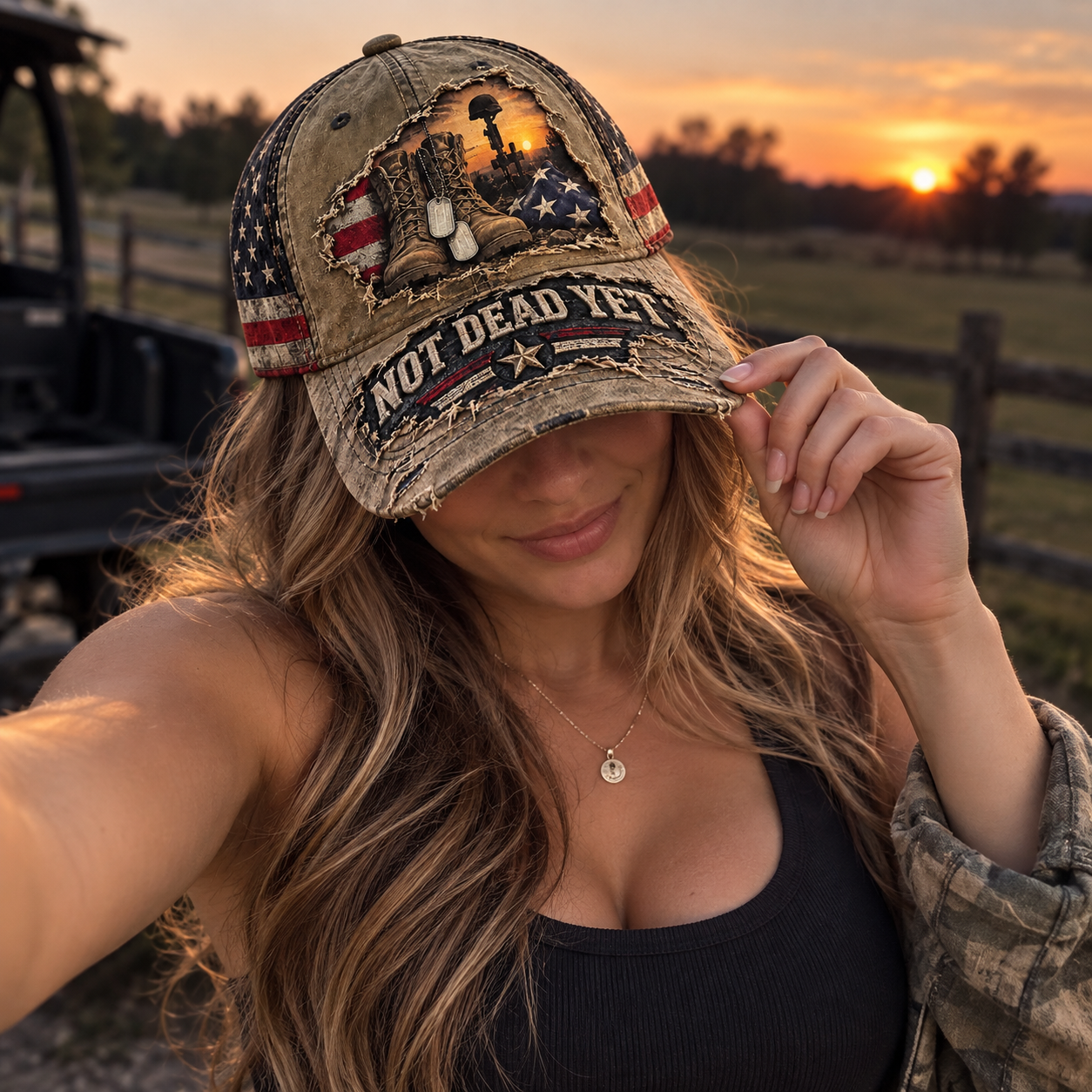 Vintage-Style Veteran Graphic Casual Baseball Cap