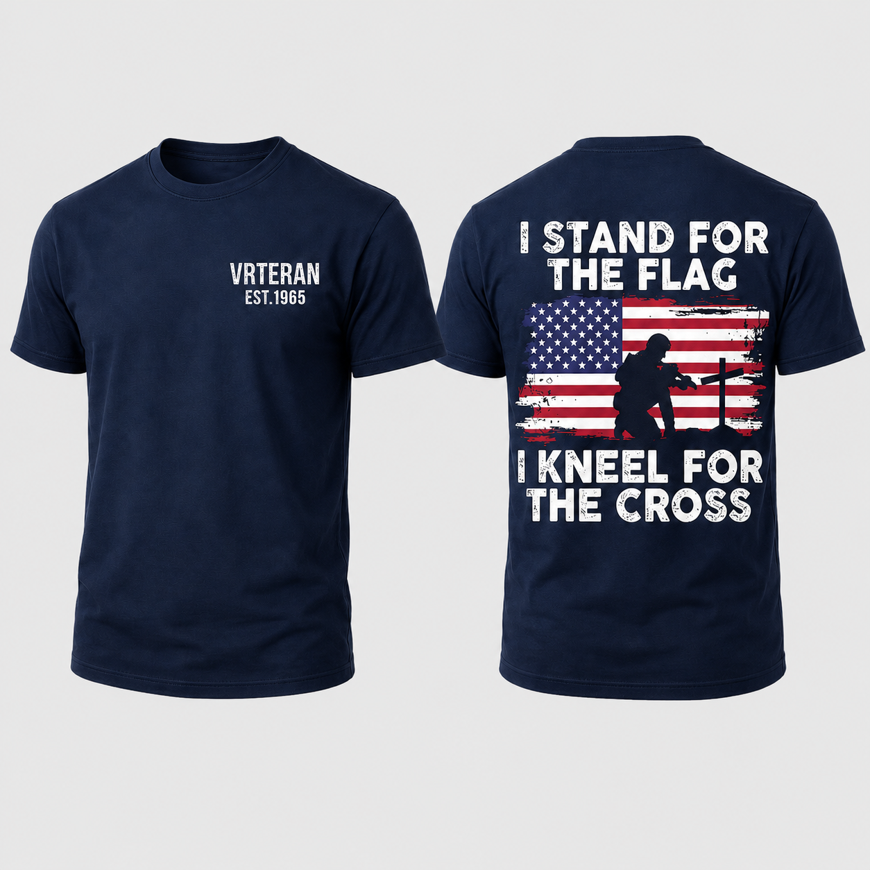 I Stand For The Flag I Kneel For The Cross American Flag Patriotic Graphic T Shirt