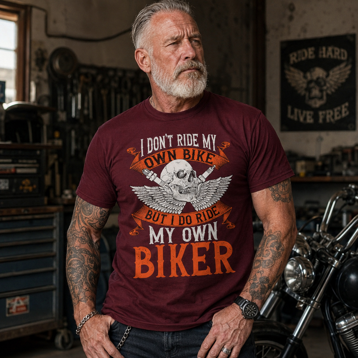 Biker I Dont Ride My Own Bike But I Do Ride My Own Biker Biker Racing T Shirt