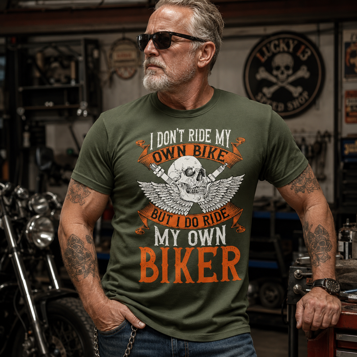 Biker I Dont Ride My Own Bike But I Do Ride My Own Biker Biker Racing T Shirt