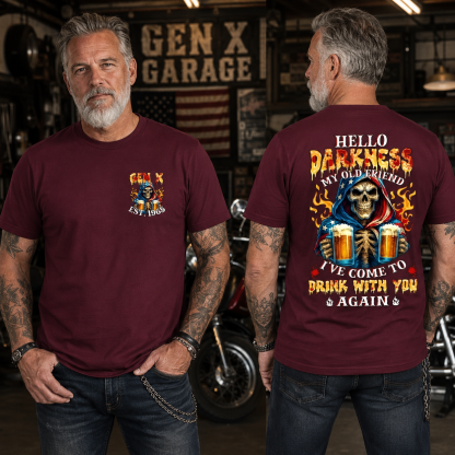 Personalized Generation X Skull Beer T-Shirt Custom Birth Year Vintage Graphic Tee Gen X Drinking Shirt