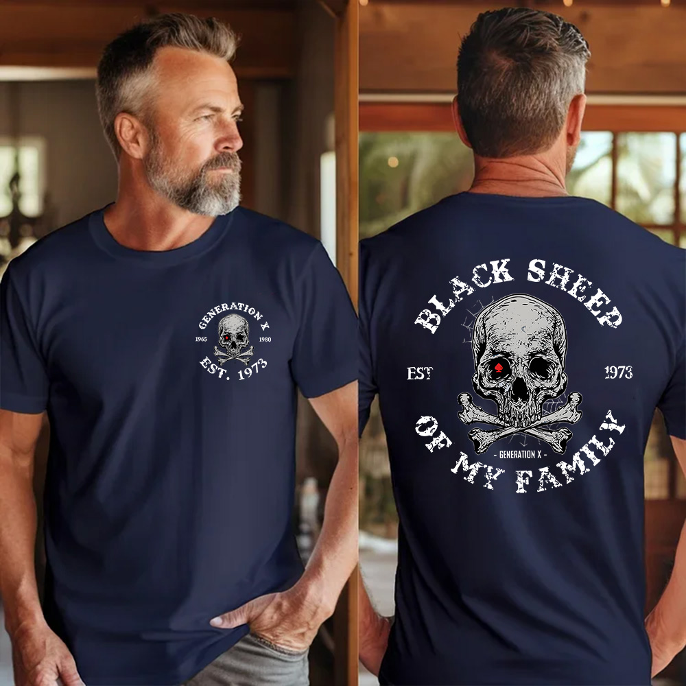 Generation X 2 Side T-shirt, Black Sheep Of My Family Shirt, Unisex, Custom Year Of Birth T-shirt