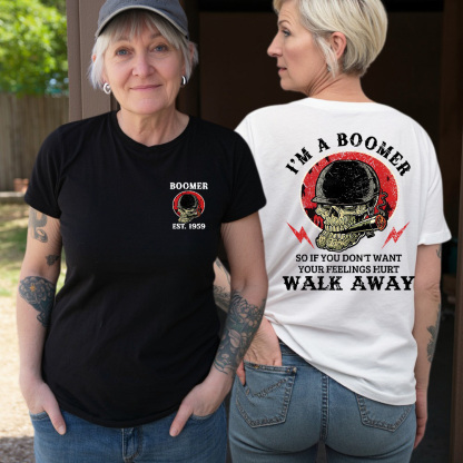 BOOMER Skull T-shirt, Unisex Hoodie, Custom Year Of Birth Sweatshirt, I'm A Boomer, Walk Away T-shirt