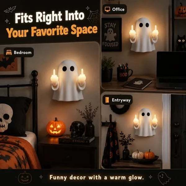 👻 Ghost Middle Finger Glow Night Light🖕