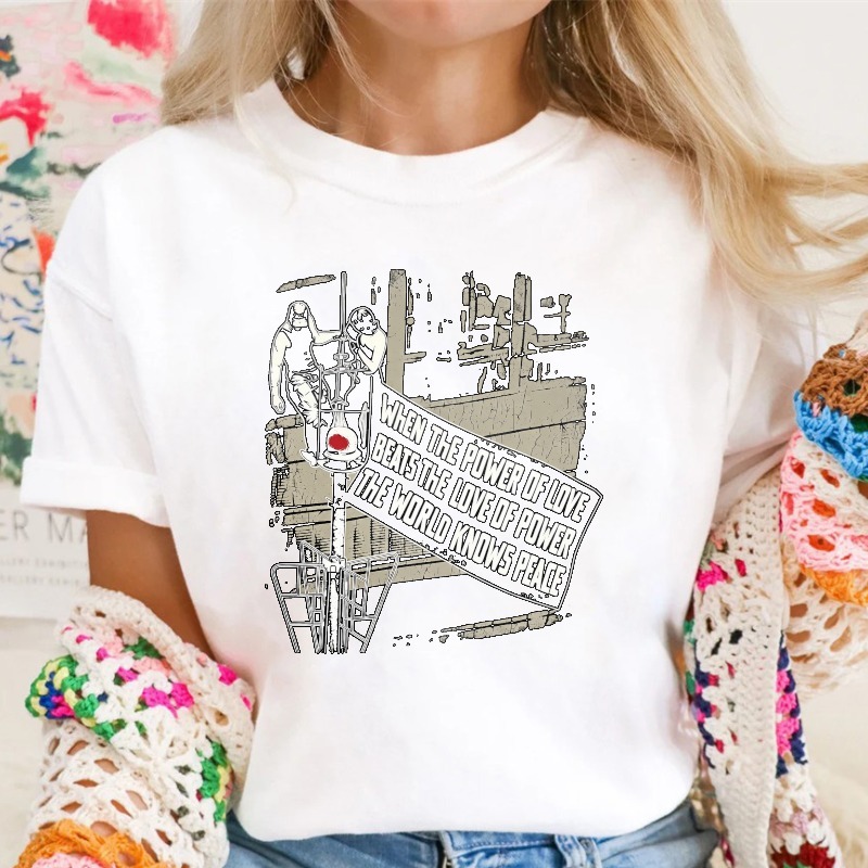 When The Power Of Love Beats The Love Of Power The World Knows Peace Graphic Unisex Classic T-shirt
