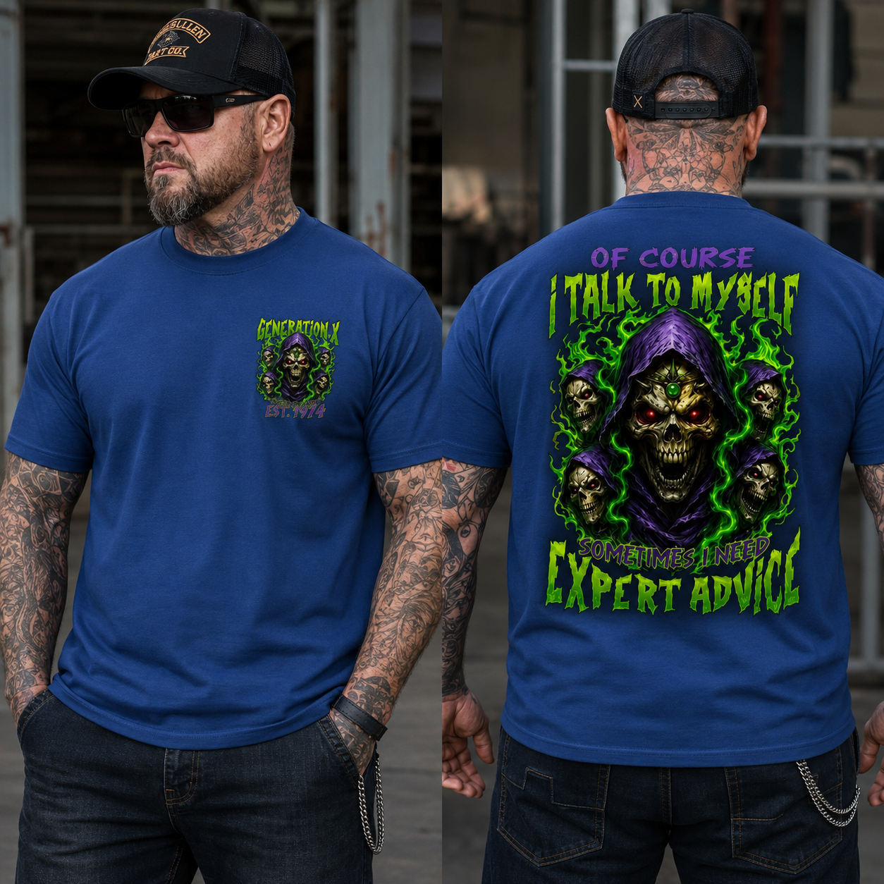 Generation X Expert Advice Skull T-Shirt Custom Year T-shirt
