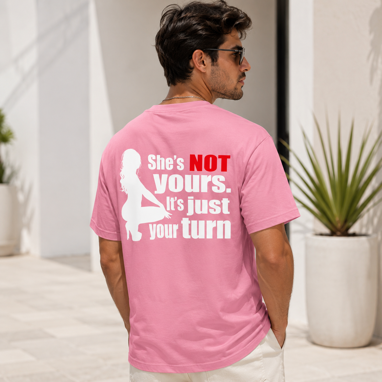 SHE'S NOT YOURS IT'S JUST YOUR TURN Naked Lady Print Men's T-shirt