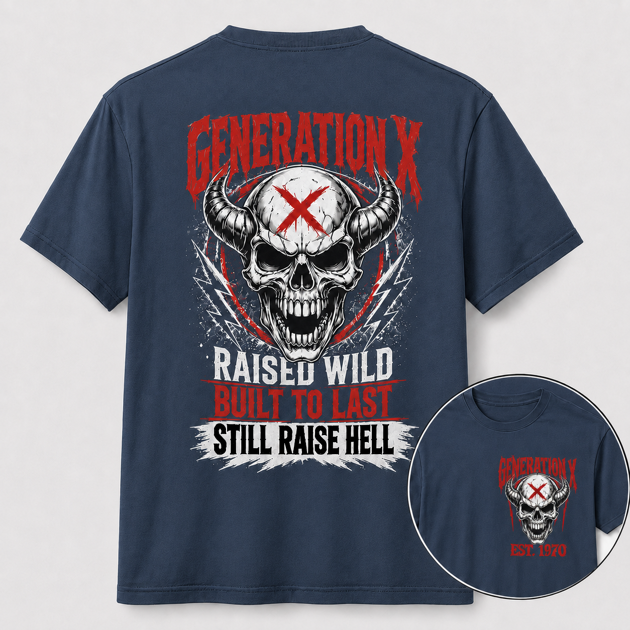 Gen X Raised Wild Skull Graphic Tee