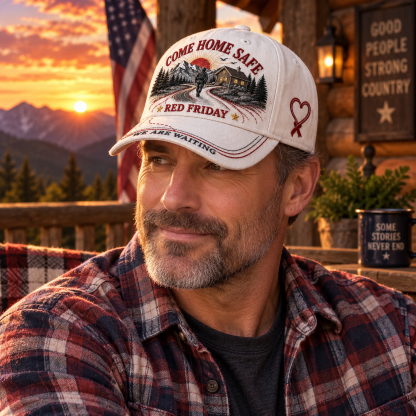 RED Friday Come Home Safe Baseball Cap
