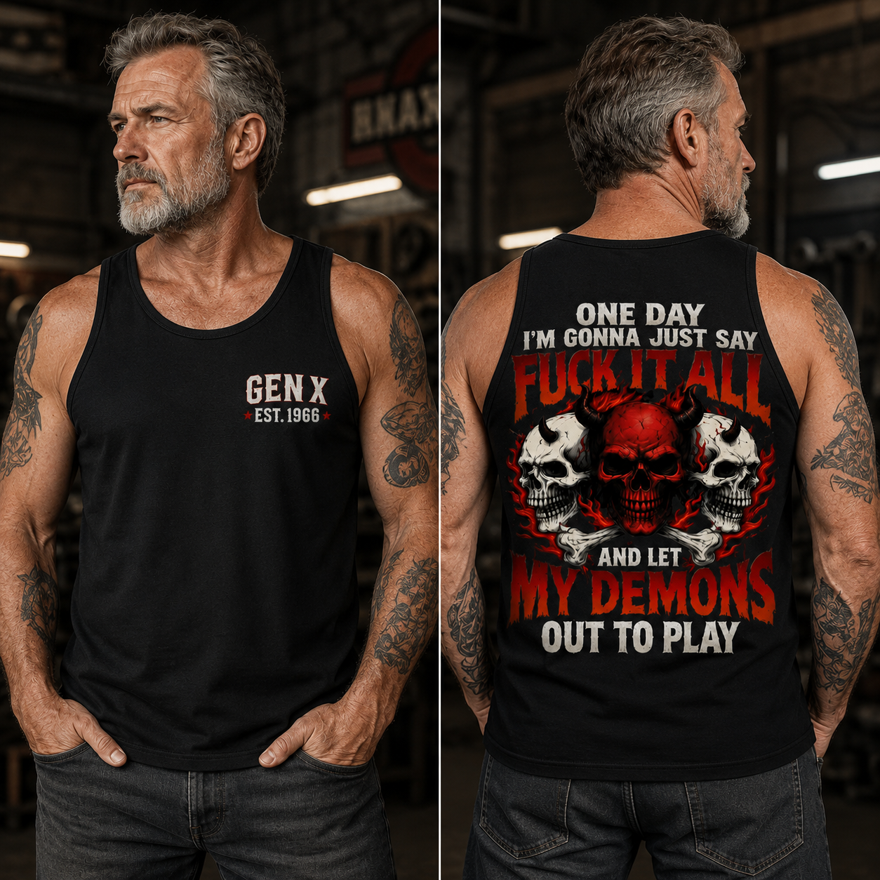 Fuck It All Let My Demons Out To Play Gen X Custom Birth Year Sleeveless Vest