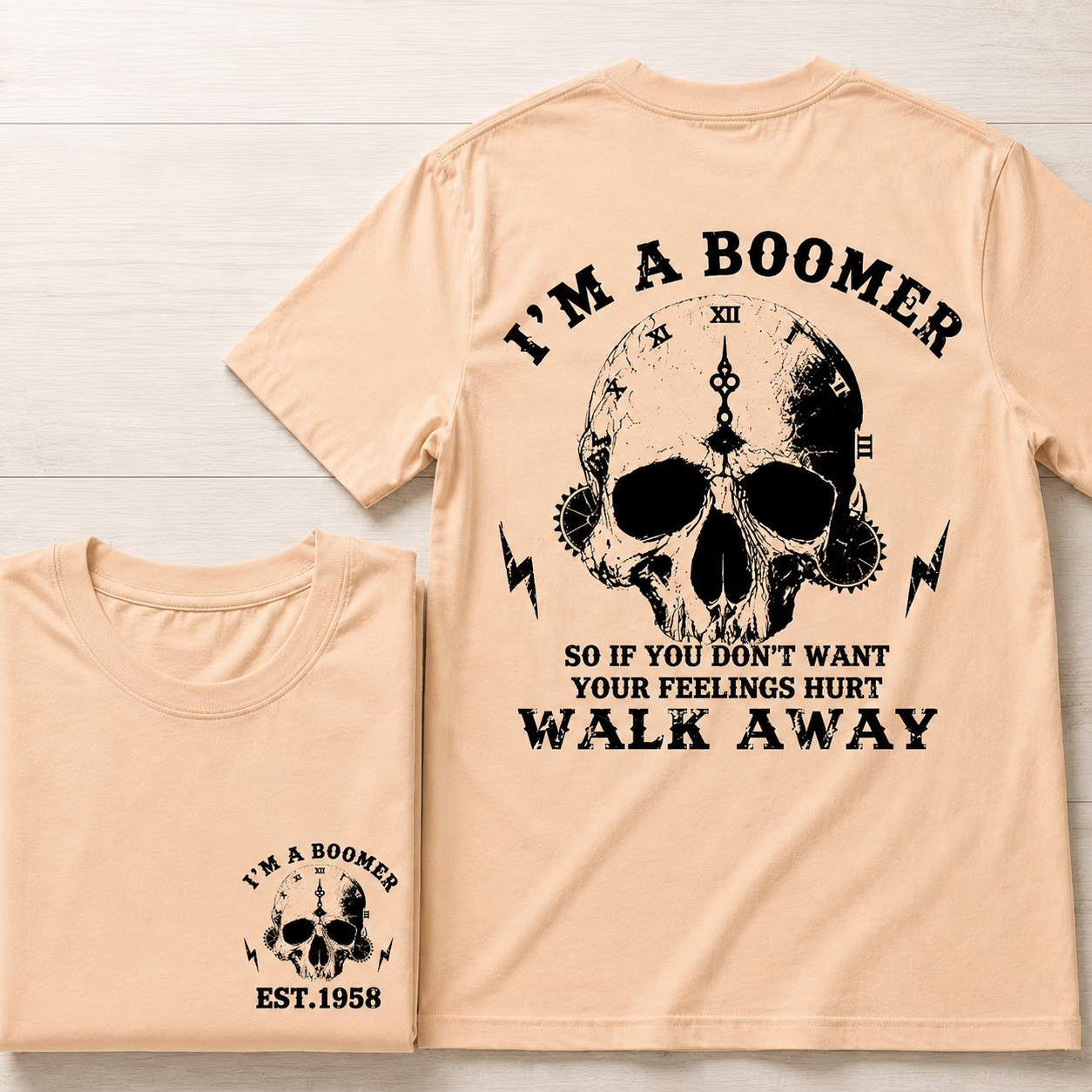 I'm A Boomer Custom Year Vintage Skull Graphic T-Shirt