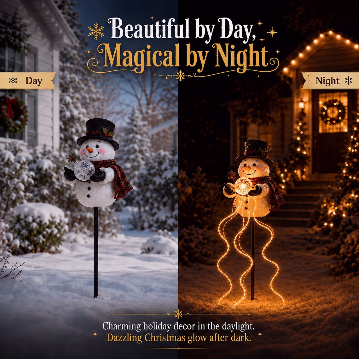 ❄️ Snowman Magic FountainTM – LED-Gartenleuchte🎄