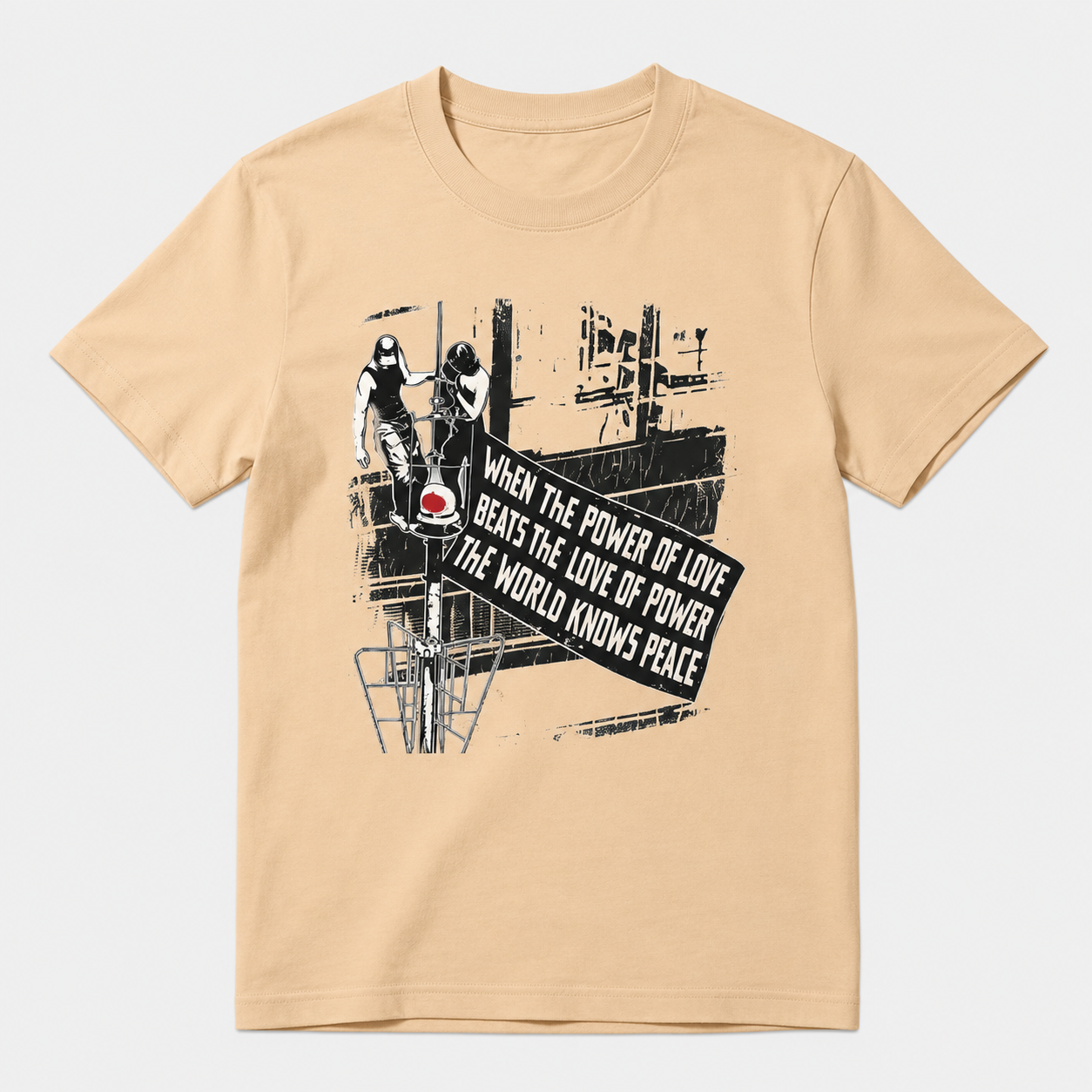 When The Power Of Love Beats The Love Of Power The World Knows Peace Graphic Unisex Classic T-shirt