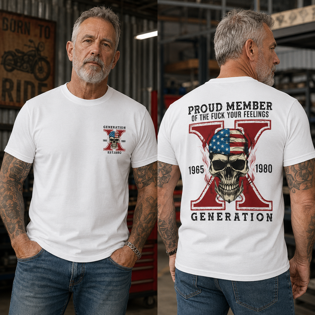 Custom Gen X Skull New Printing T-shirt