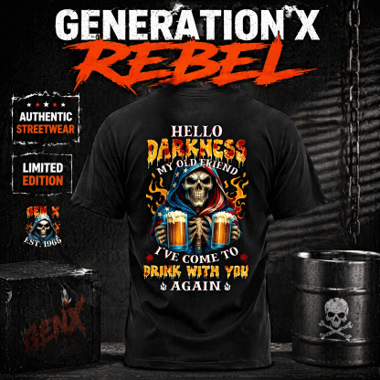 Personalized Generation X Skull Beer T-Shirt Custom Birth Year Vintage Graphic Tee Gen X Drinking Shirt