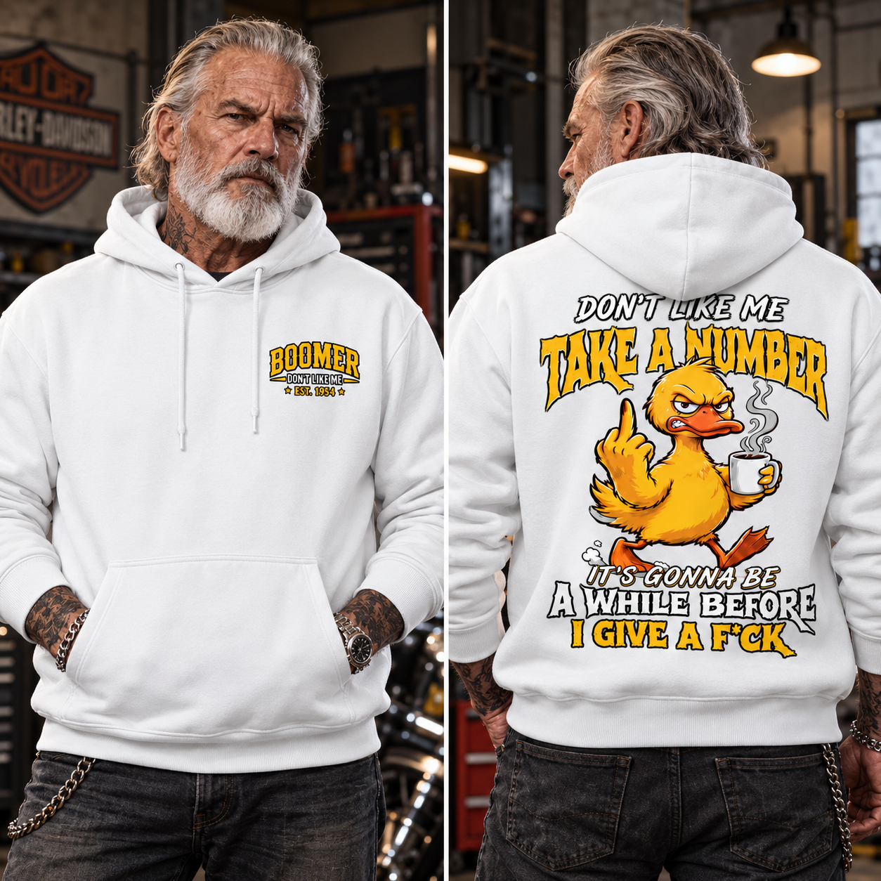 Boomer/Gen X Don't Like Me Take A Number Personalized EST. Year Funny Graphic Hoodie