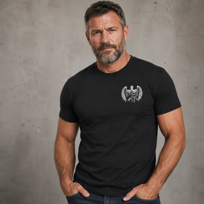 Luxe Mercerized Cotton Tee - Here I Am Send Me Isaiah 6:8 Knight Templar Crusader